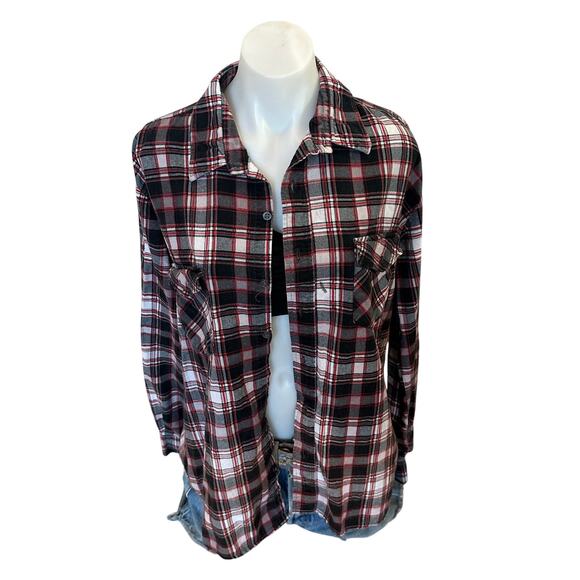 University of Montana Grizzlies Plaid Flannel Shirt LARGE Oversized Football UM - Picture 4 of 6